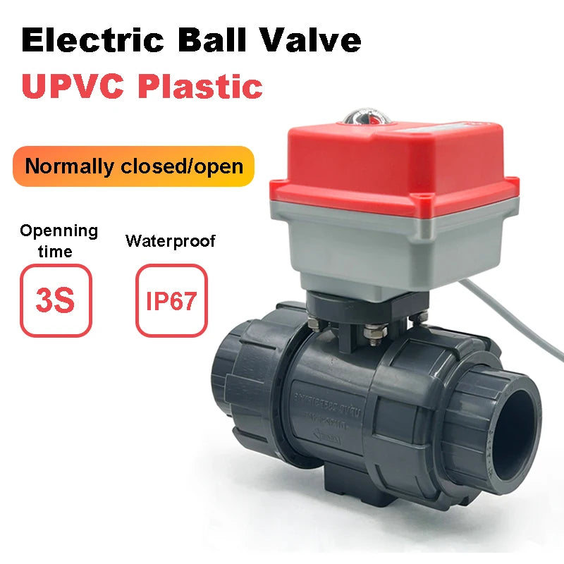 1/2 3/4 Upvc Electric Ball Valve 220v 2-Way