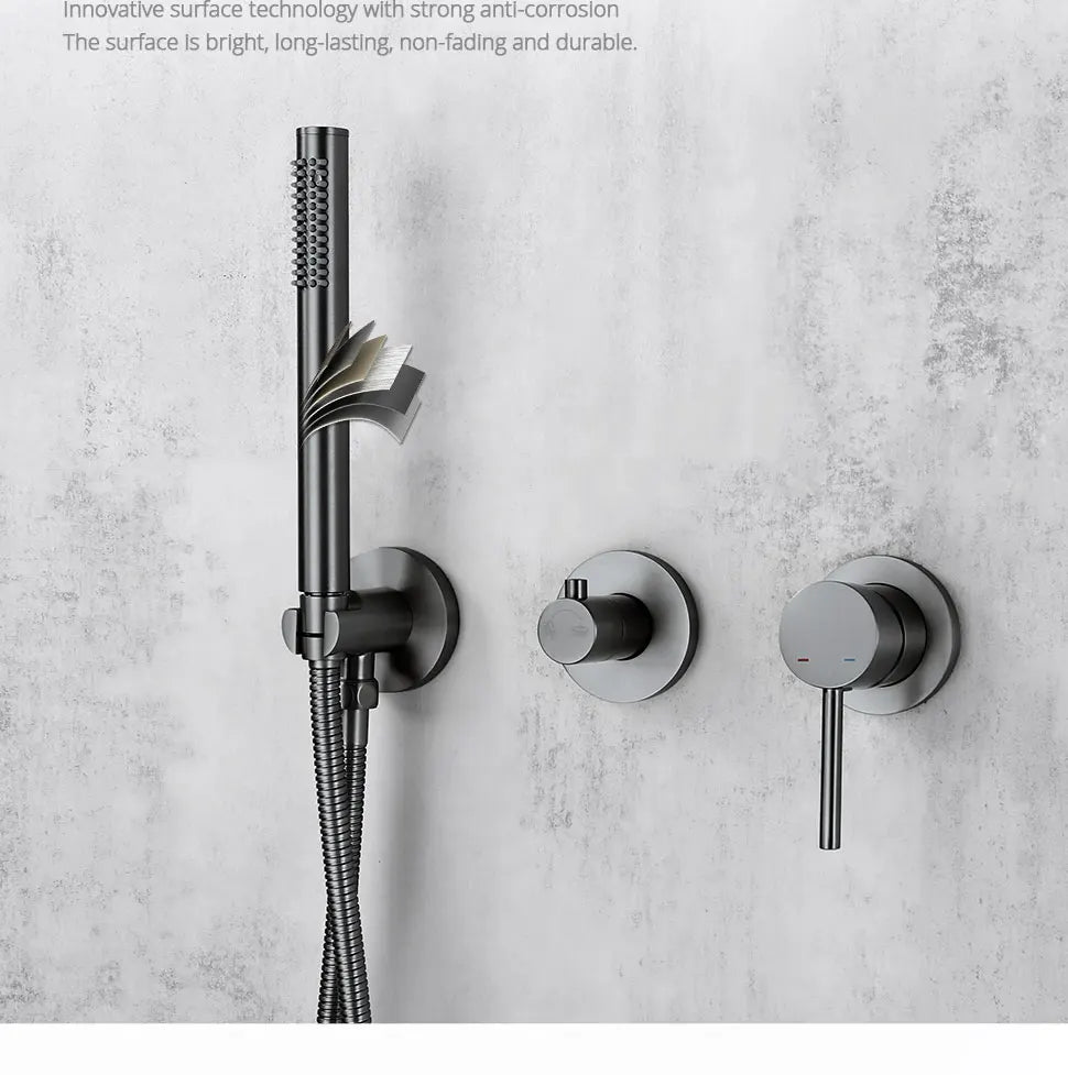 Gunmetal Shower Faucet 8-16 Embed Box Wall Mounted