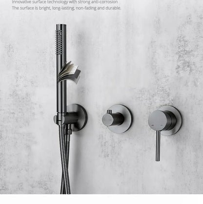Gunmetal Shower Faucet 8-16 Embed Box Wall Mounted