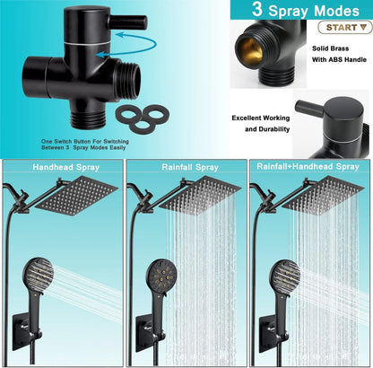 Black Simple Bathroom Shower Wall Mounted Bathroom Shower