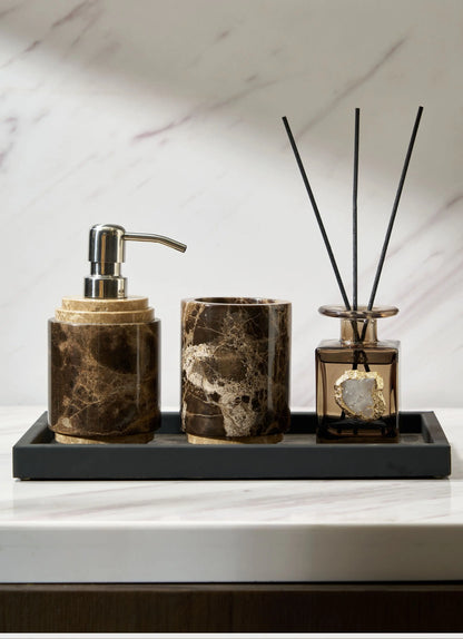 Nordic Color-Blocked Marble Lotion Bottle Aromatherapy Tray