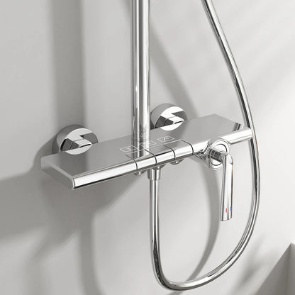 Brushed Rose Gold Bathroom Shower System Faucet 12