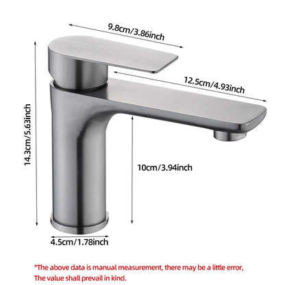 Brushed/Gray Bathroom Sink Faucet Cold Mixer Faucet Countertop