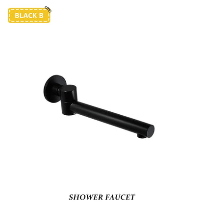 Brass Brushed Gold Mixer Faucet Wall-Mounted Round Square