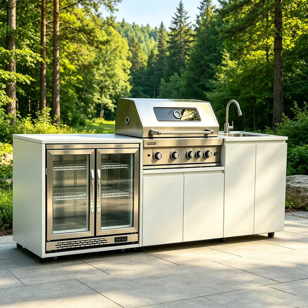 Stainless Steel Outdoor Bbq Fridge Grill Cooktop Sink