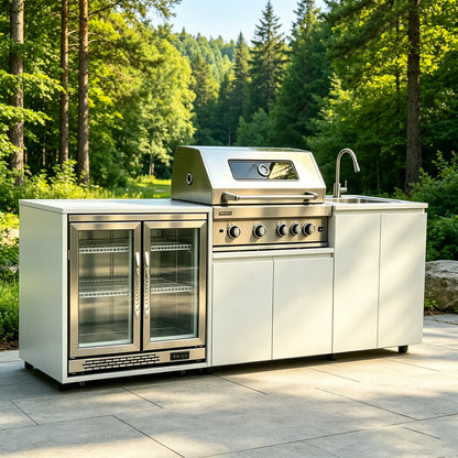 Stainless Steel Outdoor Bbq Fridge Grill Cooktop Sink