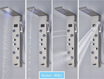 Led Shower Panel Tower System Rain Waterfall Shower