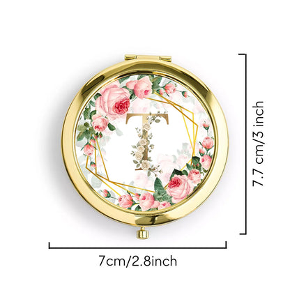 Golden Border Double-Sided Pocket Makeup Mirror Suitable Women