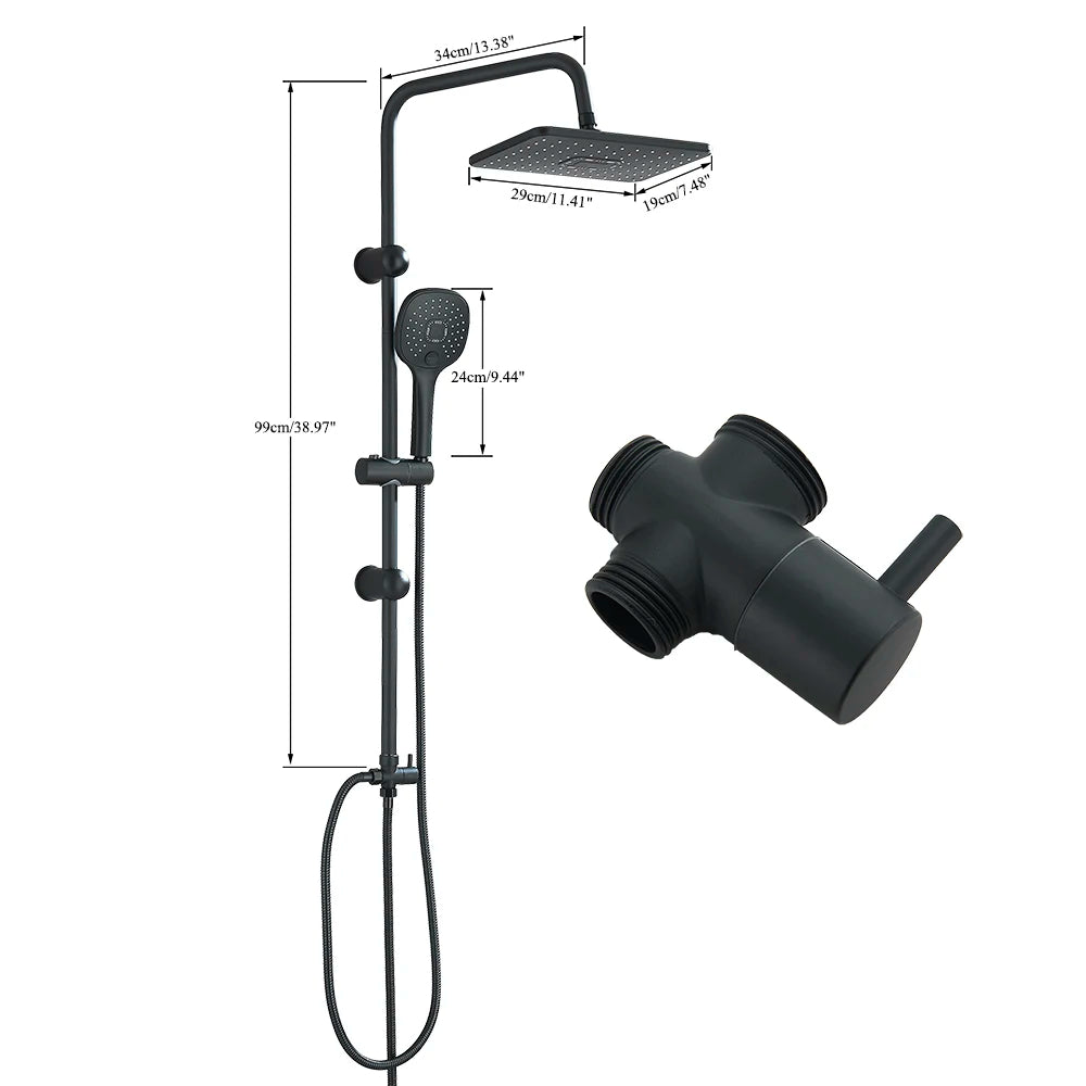 Hole Input Bathroom Shower Faucet Rainfall Head Shower