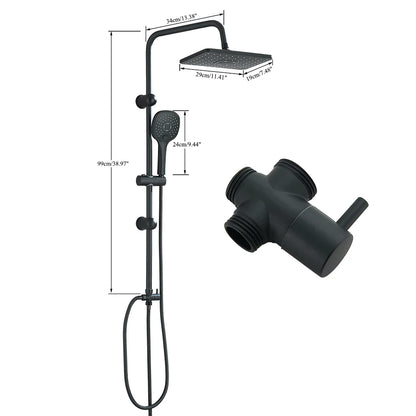 Hole Input Bathroom Shower Faucet Rainfall Head Shower