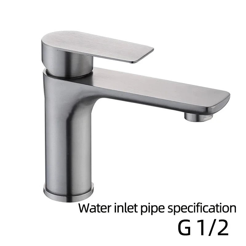 Brushed/Gray Bathroom Sink Faucet Cold Mixer Faucet Countertop