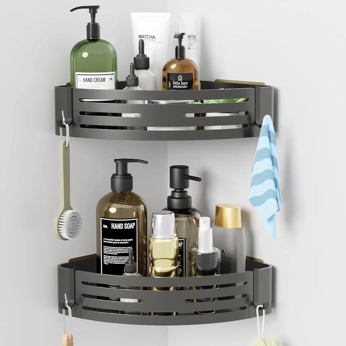 Corner Shower Caddy Adhesive Drilling Installation Options