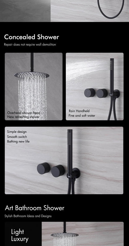 Ceiling Arm Shower Faucet Ways Bathroom Tap Embedded