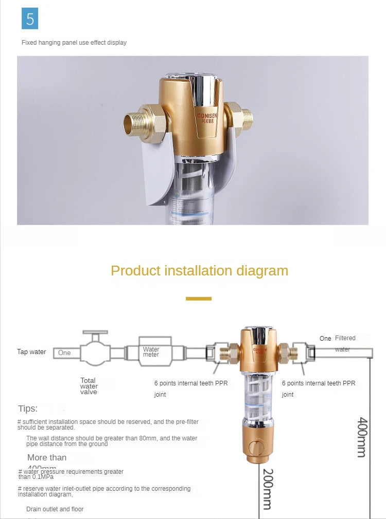 Spin Down Sediment Filter Backwash Whole House Water