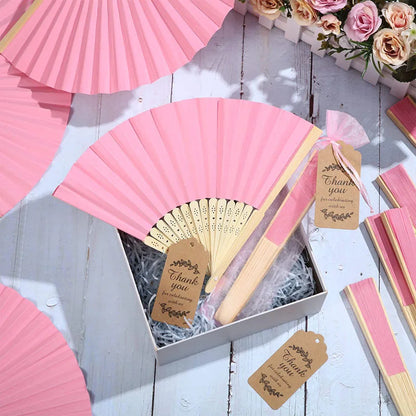 30-120pcs Wedding Hand Fans Folding Fans Guest Paper