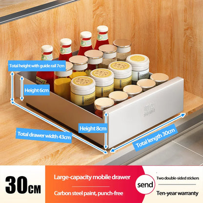 Under-Sink Cabinet Drawer Slide Pull-Out Draining Shelf