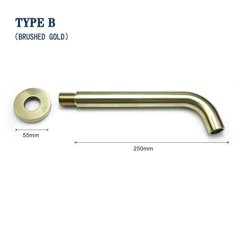 Brass Brushed Gold Mixer Faucet Wall-Mounted Round Square