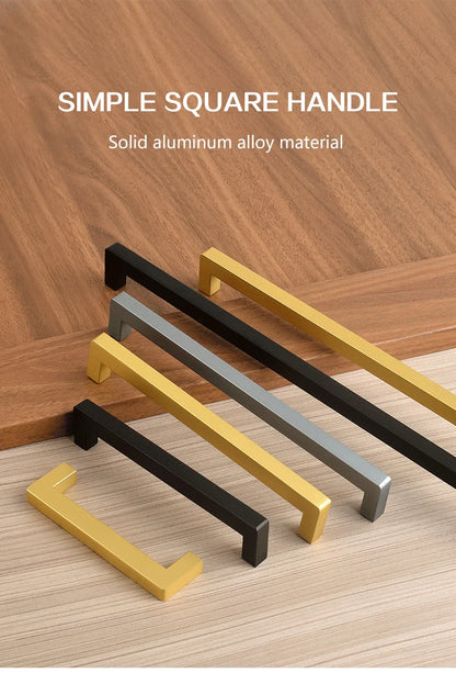 Square 500mm Extended Long Handle Wardrobe Door Handle