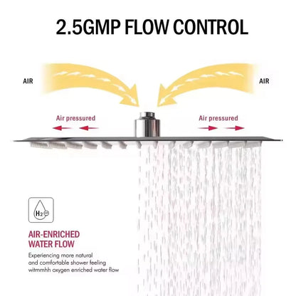 Rainfall High Pressure Shower Head 12/10/8 Inch Stainless