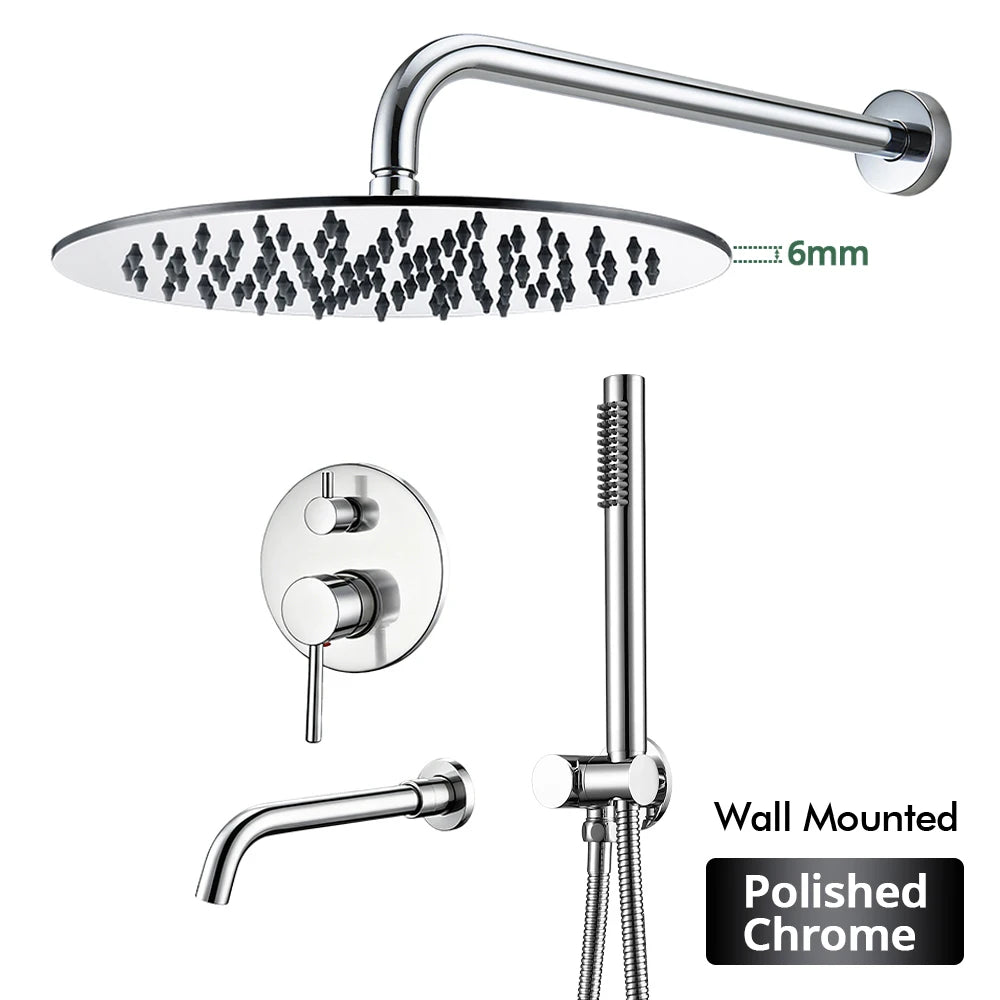 Bathroom Faucet Shower Mixer Tap Spout Black Solid