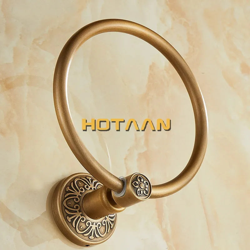 Solid Aluminium Wall-Mounted Round Antique Brass Color Towel