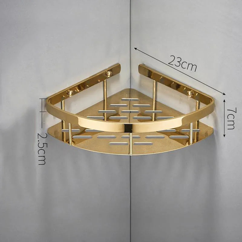 Bathroom Shelf Rose Gold Corner Shelf Shampoo Brass