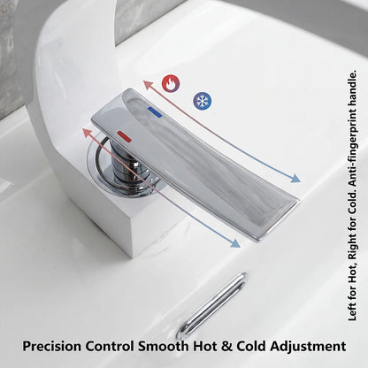 Modern Minimalist Handle White Bathroom Sink Faucet Aluminum