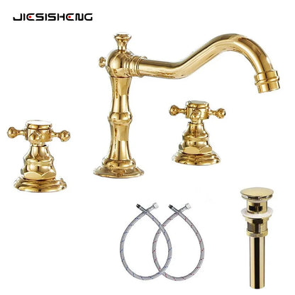 Widespread Bathroom Sink Faucet Hole Deck Mounted Dual