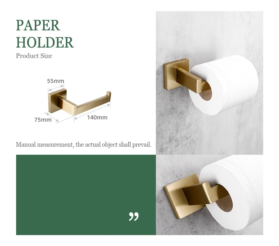 Matte Gold Towel Rack 304 Stainless Steel Towel
