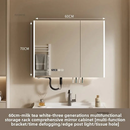 Smart Bathroom Mirror Storage Cabinet Light Bathroom Mirror