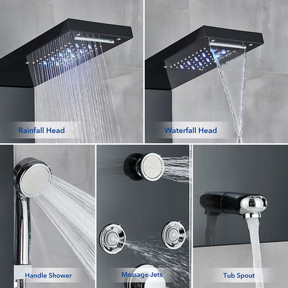 Shinesia Led Shower Panel Waterfall Rain Digital Display