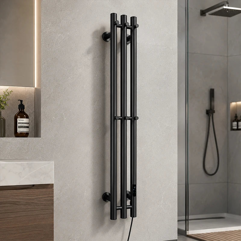 Oxg 3-Bar Electric Heated Towel Rack Timer Wall