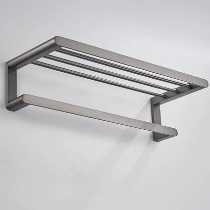 Gunmetal Grey Full Brass Bathroom Storage Towel Rack
