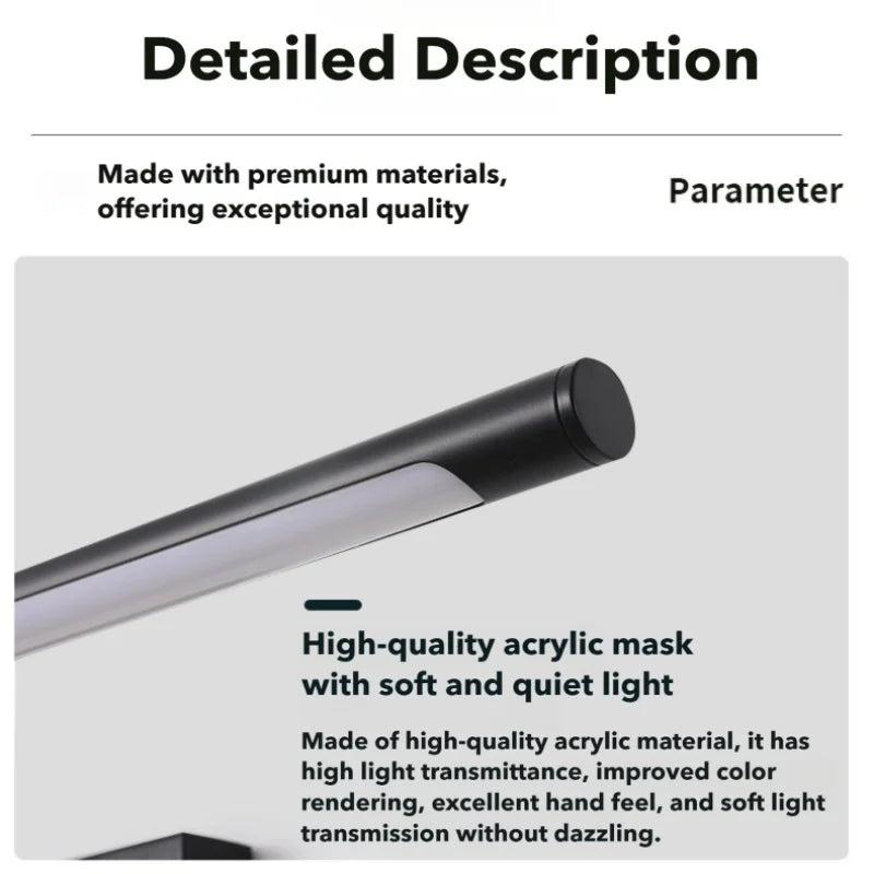 Modern Led Mirror Light Minimalist Black Metal Adjustable
