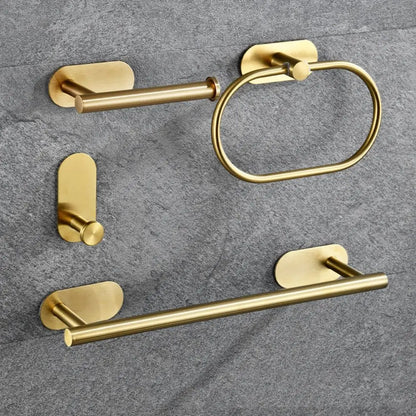 4/5pcs Stainless Steel Bathroom Hardware Anticorrosion Wall Mount