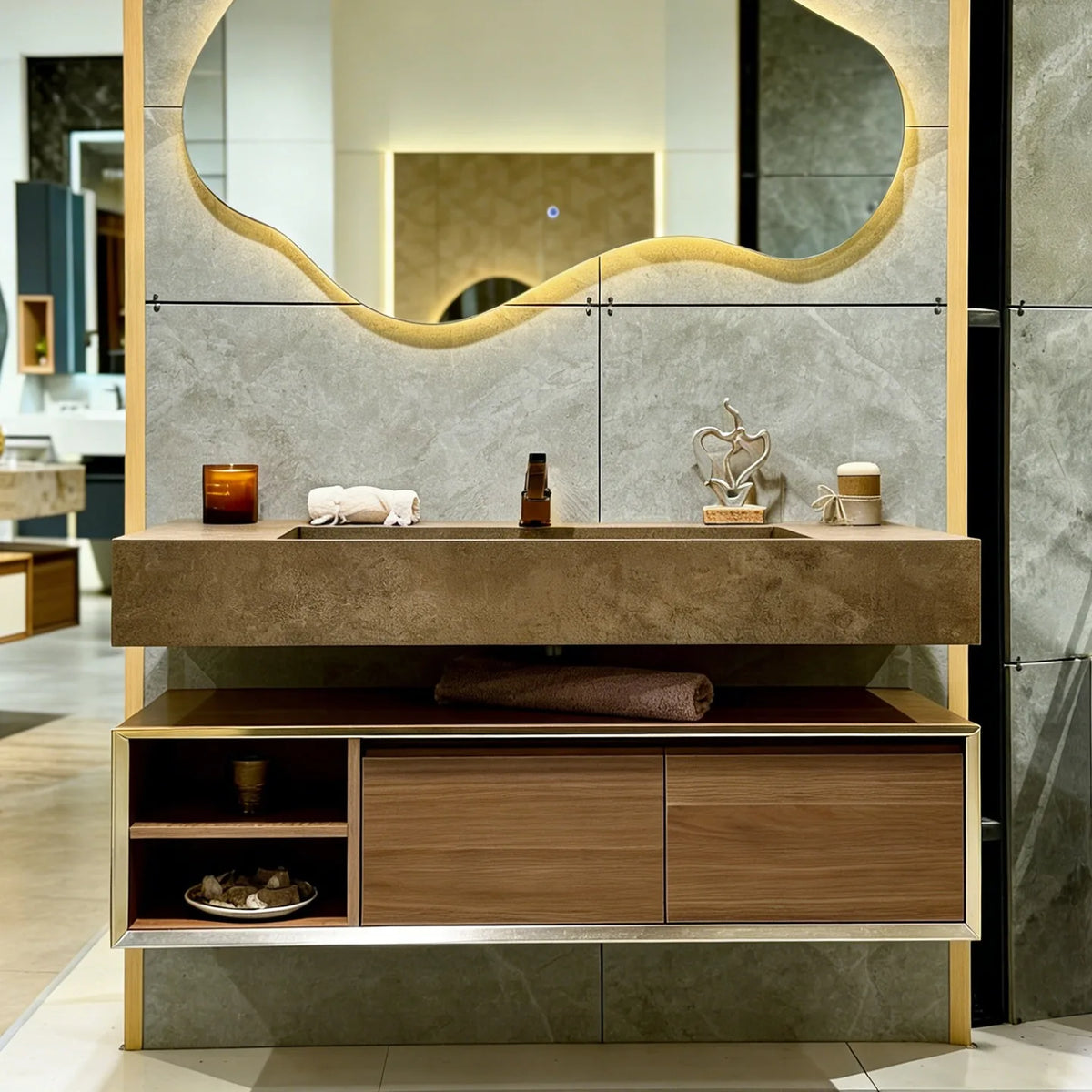 Any Size Custom Medieval Style Marble Sink Bathroom