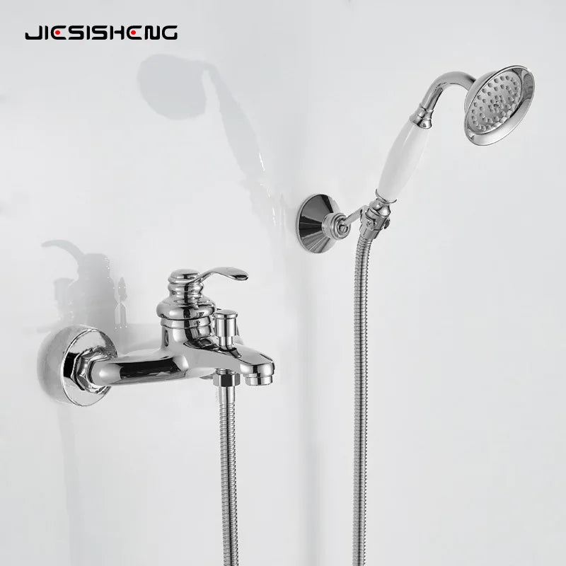 Antique Brass Simple Shower Without Overhead Spray Handheld
