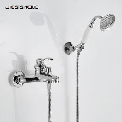 Antique Brass Simple Shower Without Overhead Spray Handheld