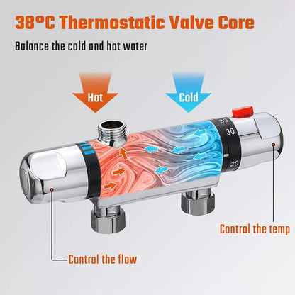 Thermostatic Shower Mixer Bar Wall Mounted Shower Mixer