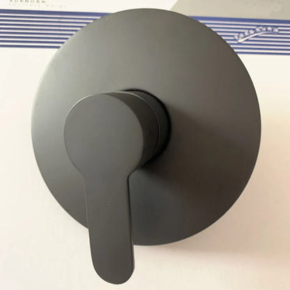 Brass Bathroom Shower Faucet Wall Round Black Mixer