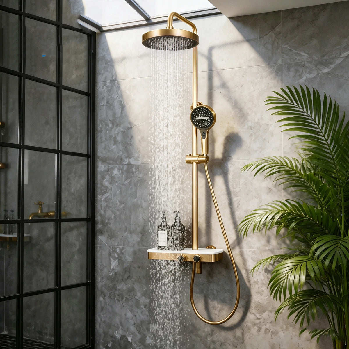 Kemaidi Bathroom Shower System Cold Control Knobbed Triple