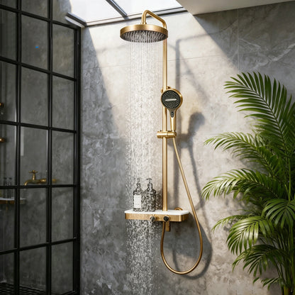 Kemaidi Bathroom Shower System Cold Control Knobbed Triple