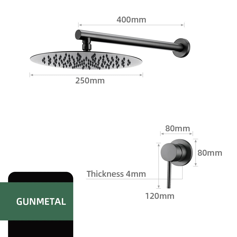 Bathroom Faucet Rose Gold Shower Wall Mounted 8/10/12