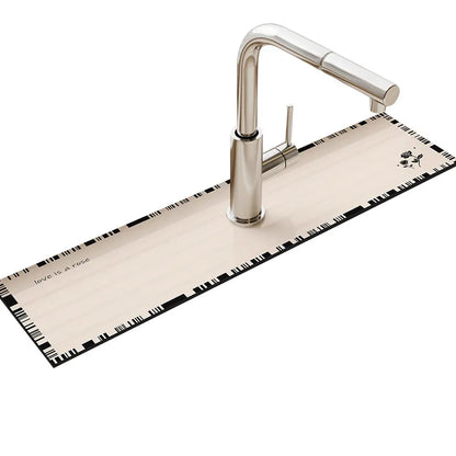 Sink Faucet Mat Drain Pad Absorbent Bathroom Splash