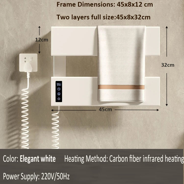 Oxg Electric Heated Towel Rack Wall Mounted Bathroom