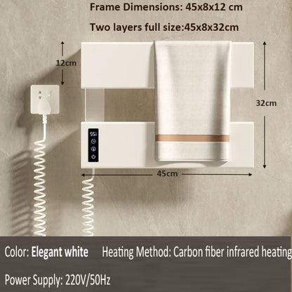 Oxg Electric Heated Towel Rack Wall Mounted Bathroom