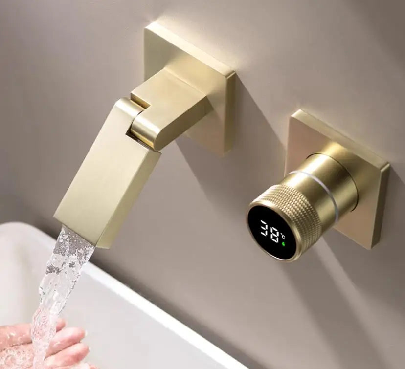 Gunmetal Gray Wall Mount Faucet Cold Washbasin Basin
