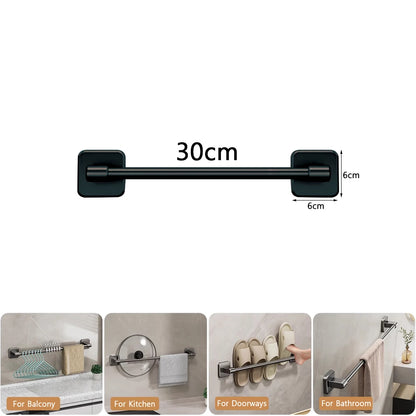 Bathroom Towel Rack Punch Black White Grey Bath