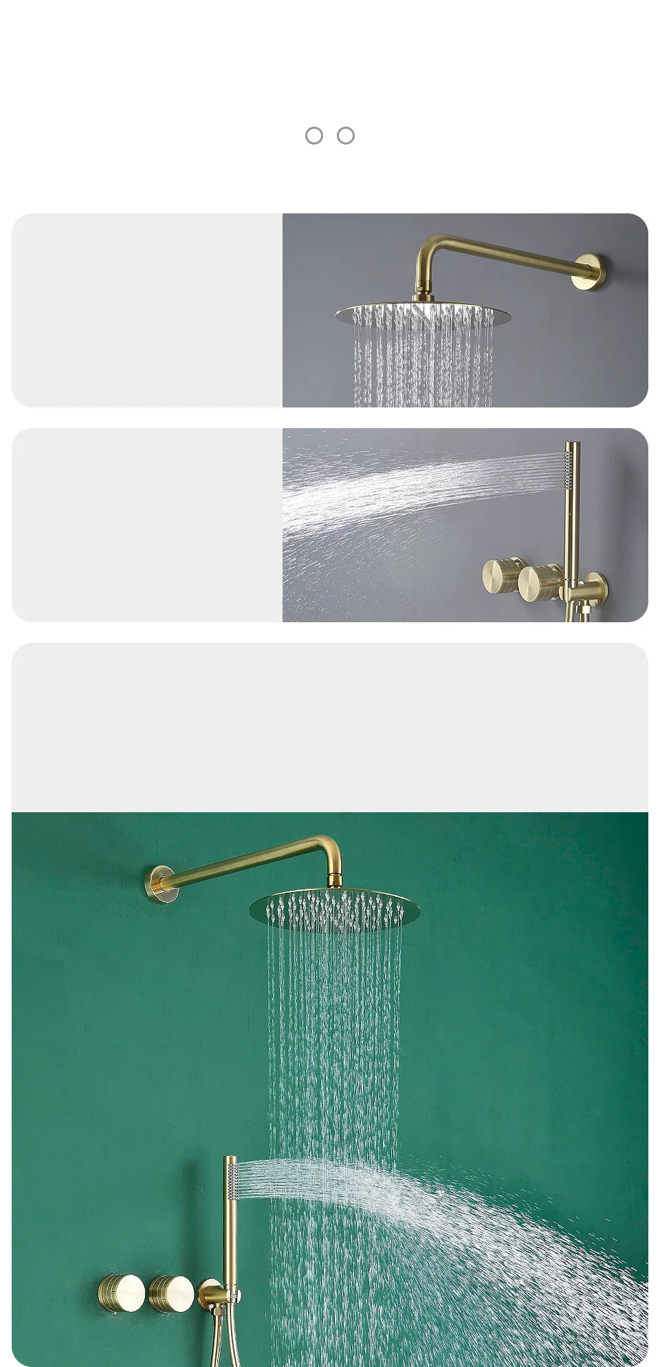 Bathroom Shower System Brushed Gold Cold Faucet Bath