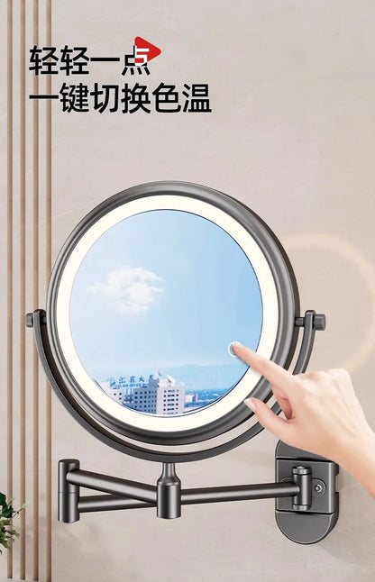 Rotatable Led Light Suction Cup Makeup Wall Mirror